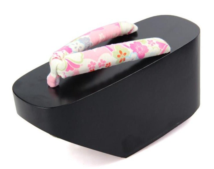 Black Geisha Shoes 【Pink Sakura】 - Getamashi