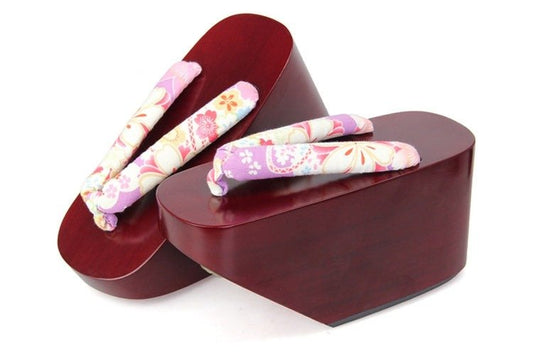 Brown Geisha Shoes 【Purple Blossom】 - Getamashi