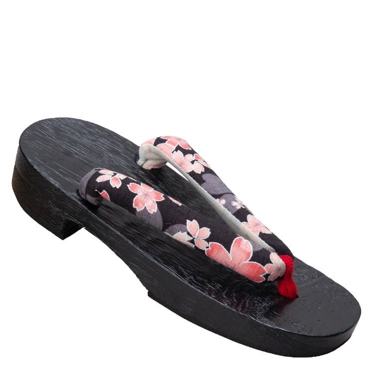Children's Geta Sandals 【Black Sakura】 - Getamashi