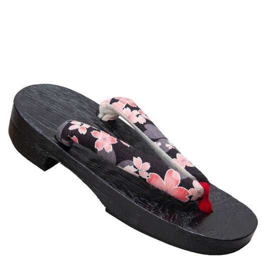 Children's Geta Sandals 【Black Sakura】 - Getamashi