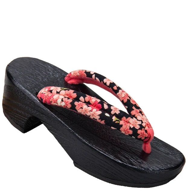 Women's Geta Clogs 【Black Blossom】 - Getamashi