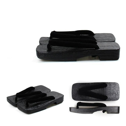 Men's Geta Shoes 【Simple Black】 - Getamashi