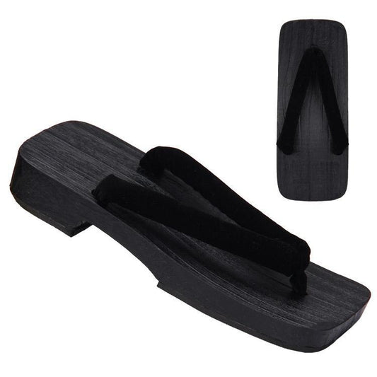 Men's Geta Shoes 【Simple Black】 - Getamashi