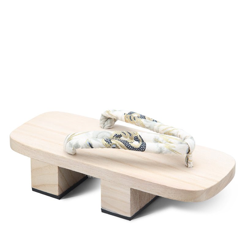 Men’s Traditional Japanese Sandals 【White Dragon】 - Getamashi