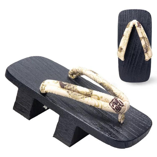 Men’s Traditional Japanese Sandals 【White Koi】 - Getamashi