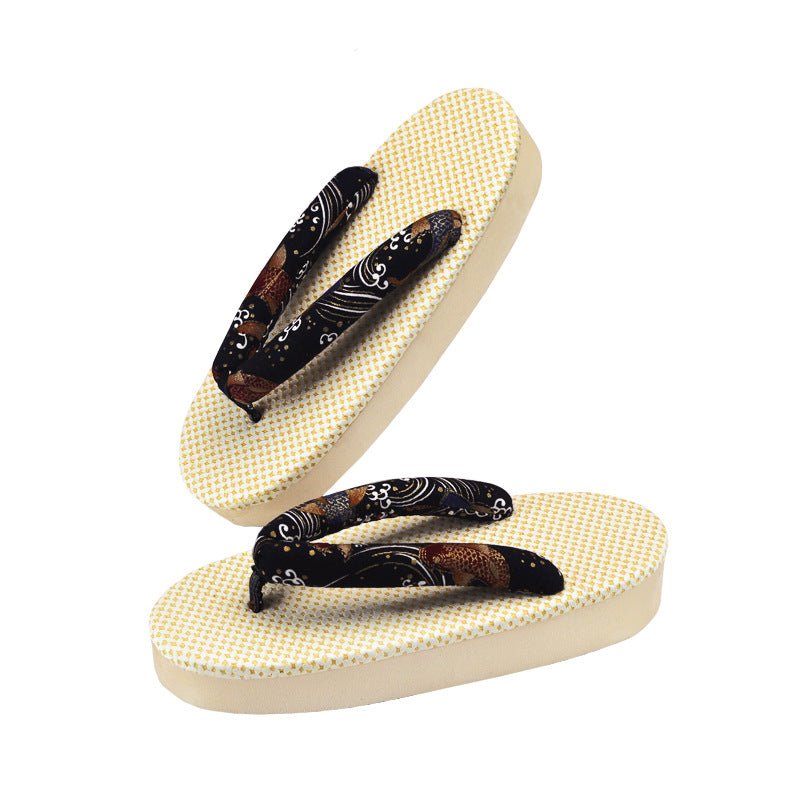 Unisex Zori Sandals 【Black Koi】 - Getamashi