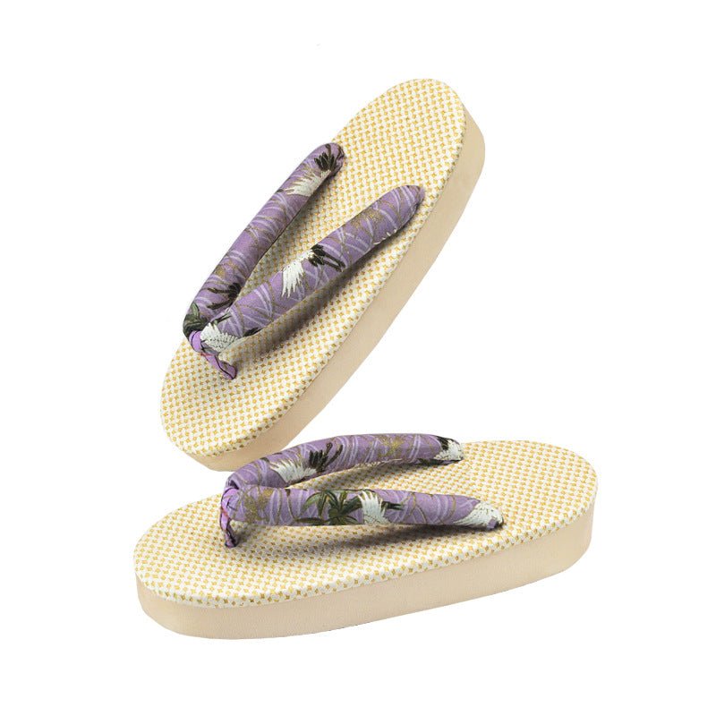 Unisex Zori Sandals 【Purple Crane】 - Getamashi