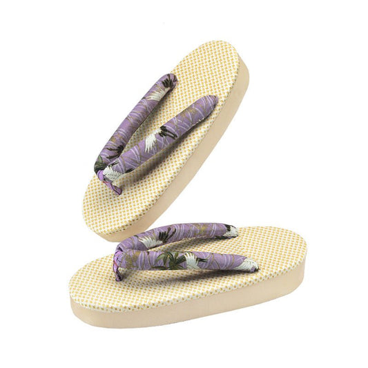 Unisex Zori Sandals 【Purple Crane】 - Getamashi