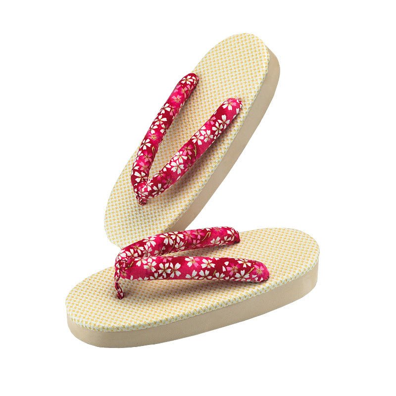 Unisex Zori Sandals 【Red Sakura】 - Getamashi
