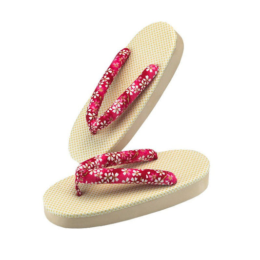 Unisex Zori Sandals 【Red Sakura】 - Getamashi