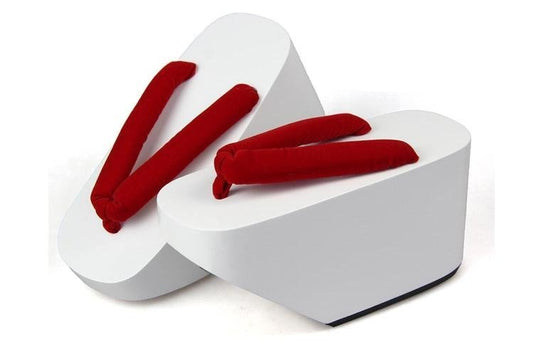White Geisha Shoes 【Classic Red】 - Getamashi