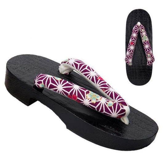 Women's Geta Sandals 【Purple Net】 - Getamashi