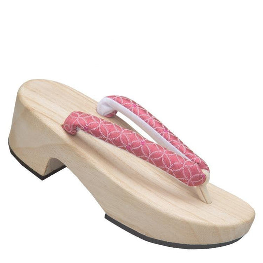 Women's Geta Clogs 【Pink Embroidery】