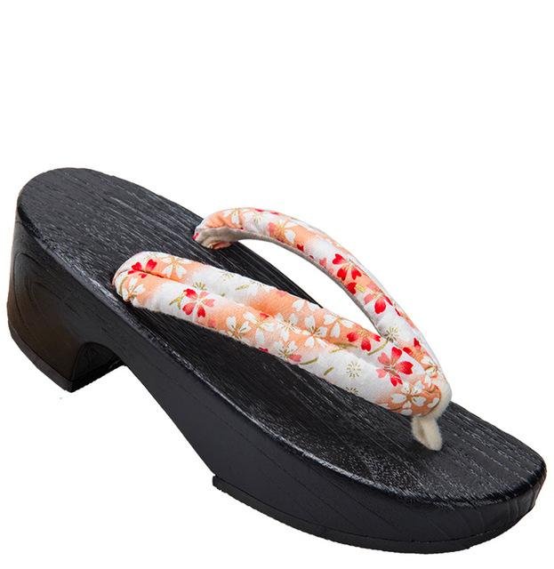 Women's Geta Clogs 【Orange Sakura】 - Getamashi