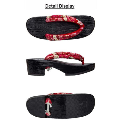 Women's Geta Clogs 【Red Sakura】 - Getamashi