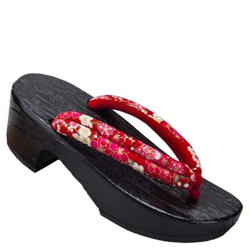 Women's Geta Clogs 【Red Sakura】 - Getamashi