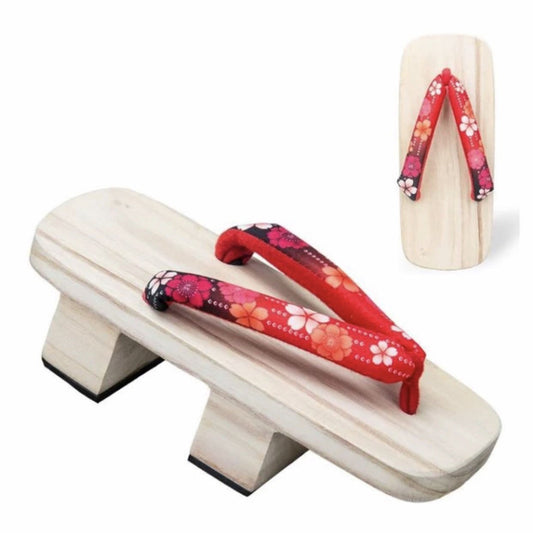 Women's Traditional Japanese Sandals 【Red Sakura】 - Getamashi