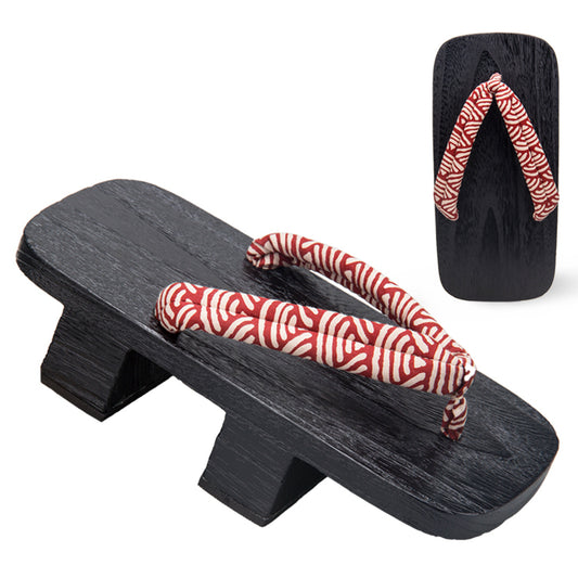 Men's Traditional Japanese Sandals 【Red Japanese Wave】 - Getamashi